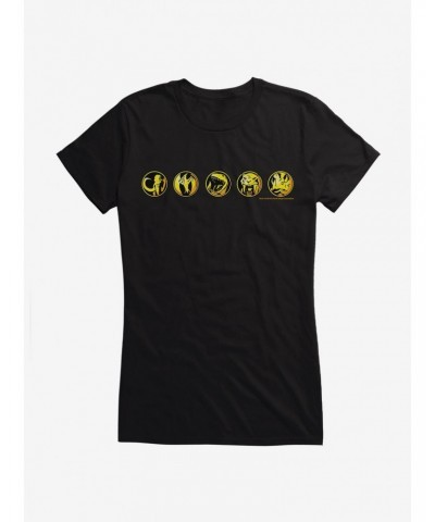 Mighty Morphin Power Rangers Morph Gold Symbols Girls T-Shirt $6.37 T-Shirts