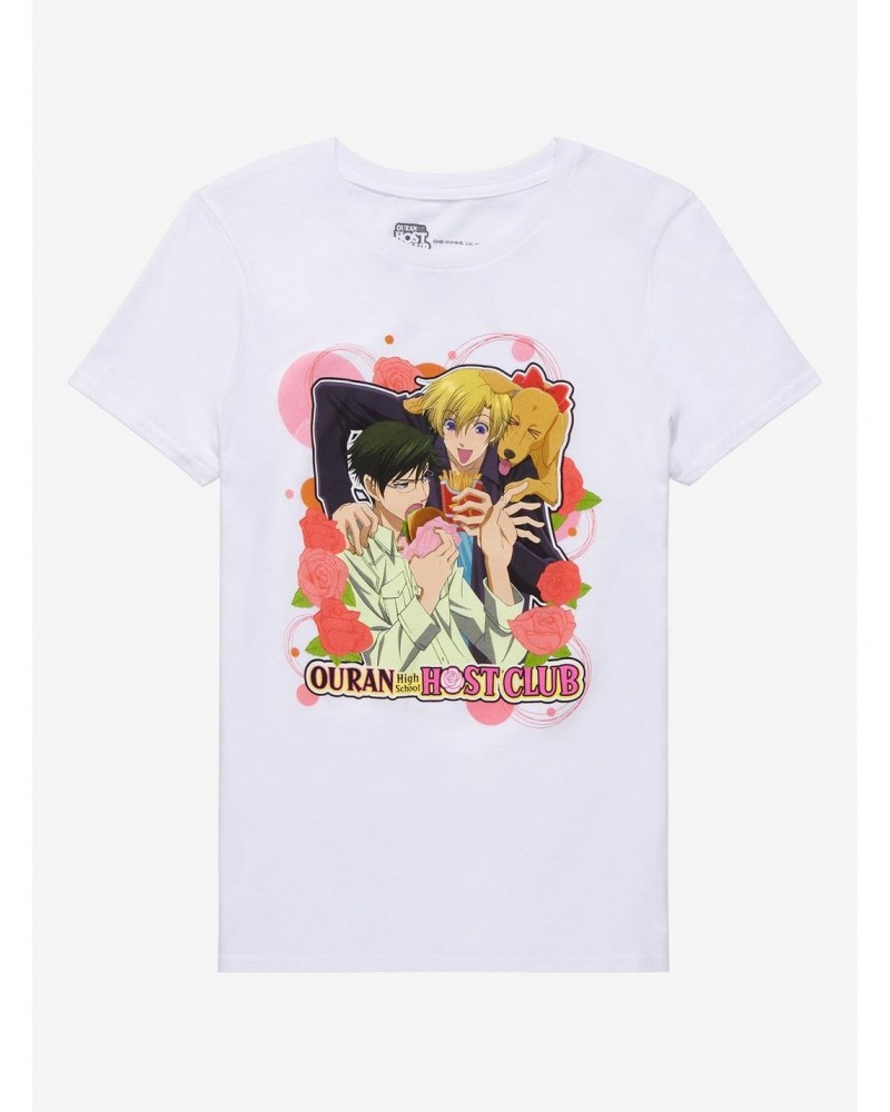 Ouran High School Host Club Tamaki & Kyoya Boyfriend Fit Girls T-Shirt $6.52 T-Shirts