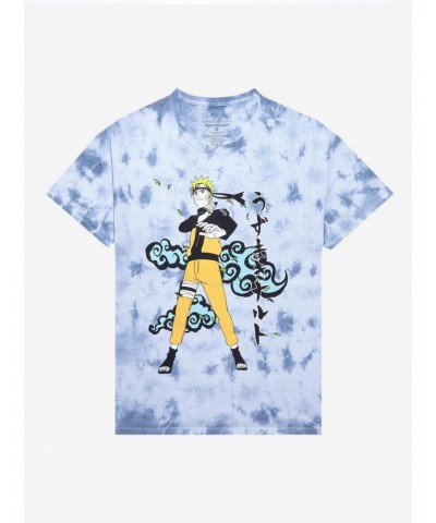 Naruto Shippuden Blue Cloud Wash T-Shirt $11.56 T-Shirts