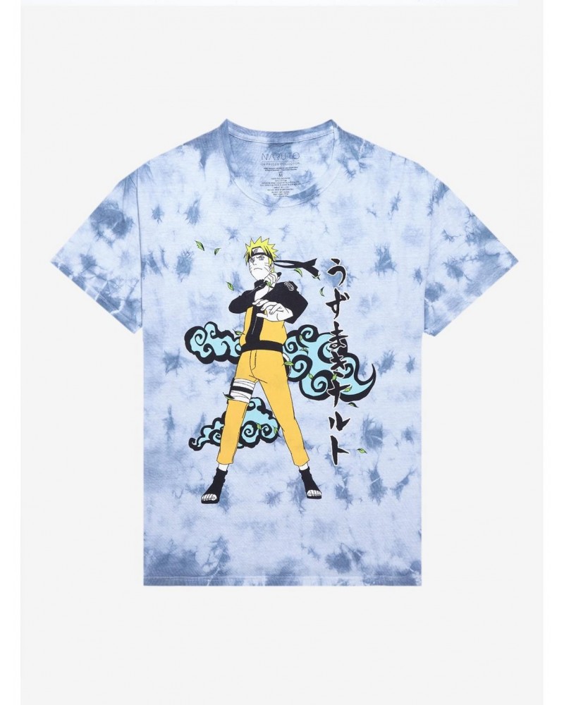 Naruto Shippuden Blue Cloud Wash T-Shirt $11.56 T-Shirts