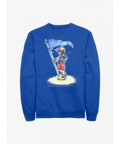 Disney Kingdom Hearts Sora With Flag Crew Sweatshirt $13.28 Sweatshirts