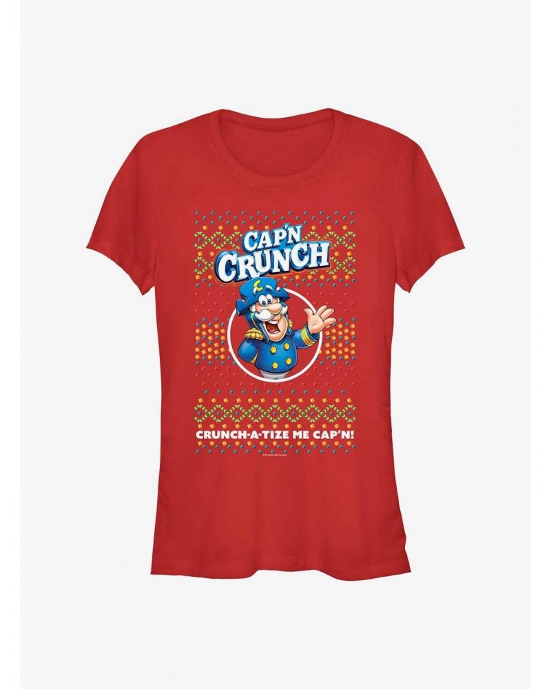 Capn Crunch Ugly Christmas Sweater Pattern Girls T-Shirt $12.20 T-Shirts