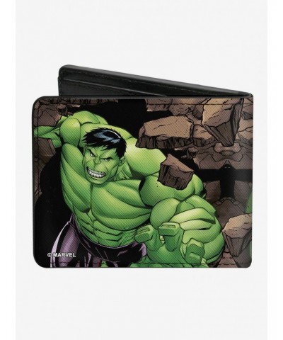 Marvel Hulk Breaking Rocks Bifold Wallet $6.27 Wallets