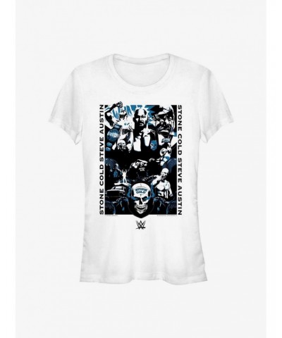 WWE Stone Cold Steve Austin Collage Girls T-Shirt $6.77 T-Shirts