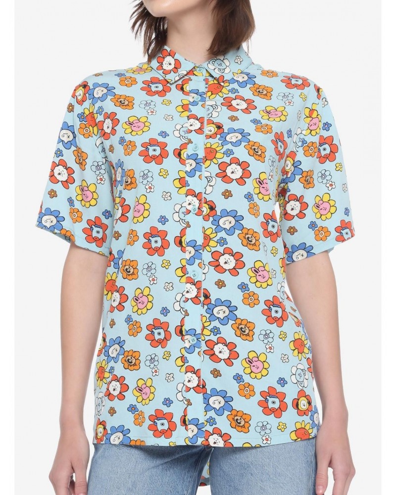 BT21 Floral Girls Woven Button-Up $7.20 Button-Up