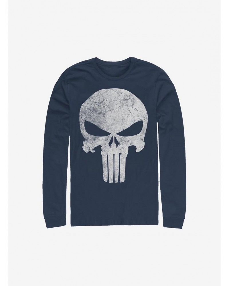 Marvel Punisher Punisher Distresskull Long-Sleeve T-Shirt $12.90 T-Shirts