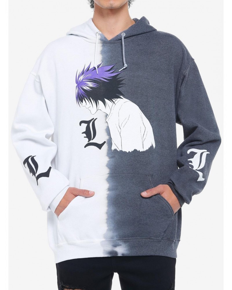 Death Note L Profile Split Wash Hoodie $12.20 Hoodies