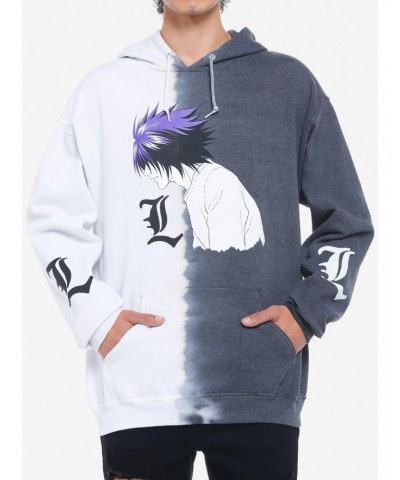 Death Note L Profile Split Wash Hoodie $12.20 Hoodies