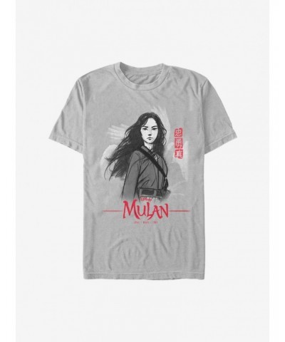 Disney Mulan Live Action Loyal Brave True Charcoal Sketch T-Shirt $7.46 T-Shirts