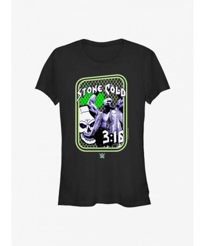 WWE Stone Cold Steve Austin Steel Cage Girls T-Shirt $11.21 T-Shirts