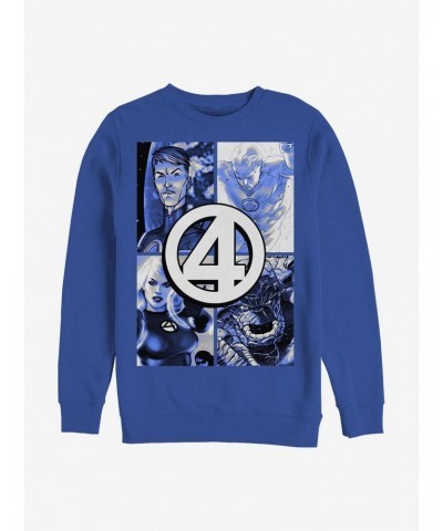 Marvel Fantastic Four Straight Boxes Crew Sweatshirt $12.10 Sweatshirts