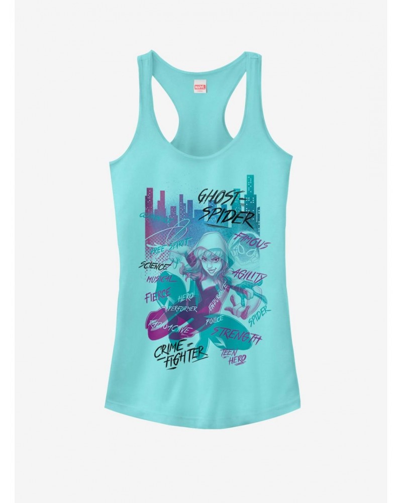 Marvel Spider-Man Into The Spider-Verse Gwen City Girls Tank $6.77 Tanks