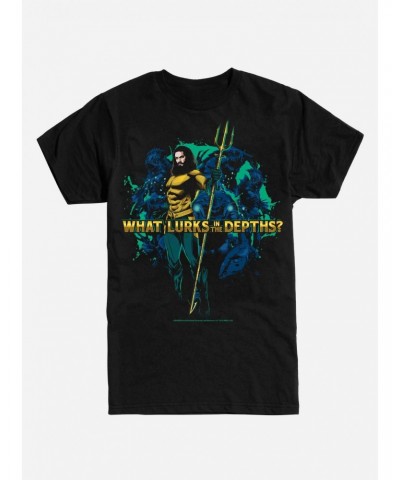 DC Comics Aquaman What Lurks In The Depths T-Shirt $9.37 T-Shirts