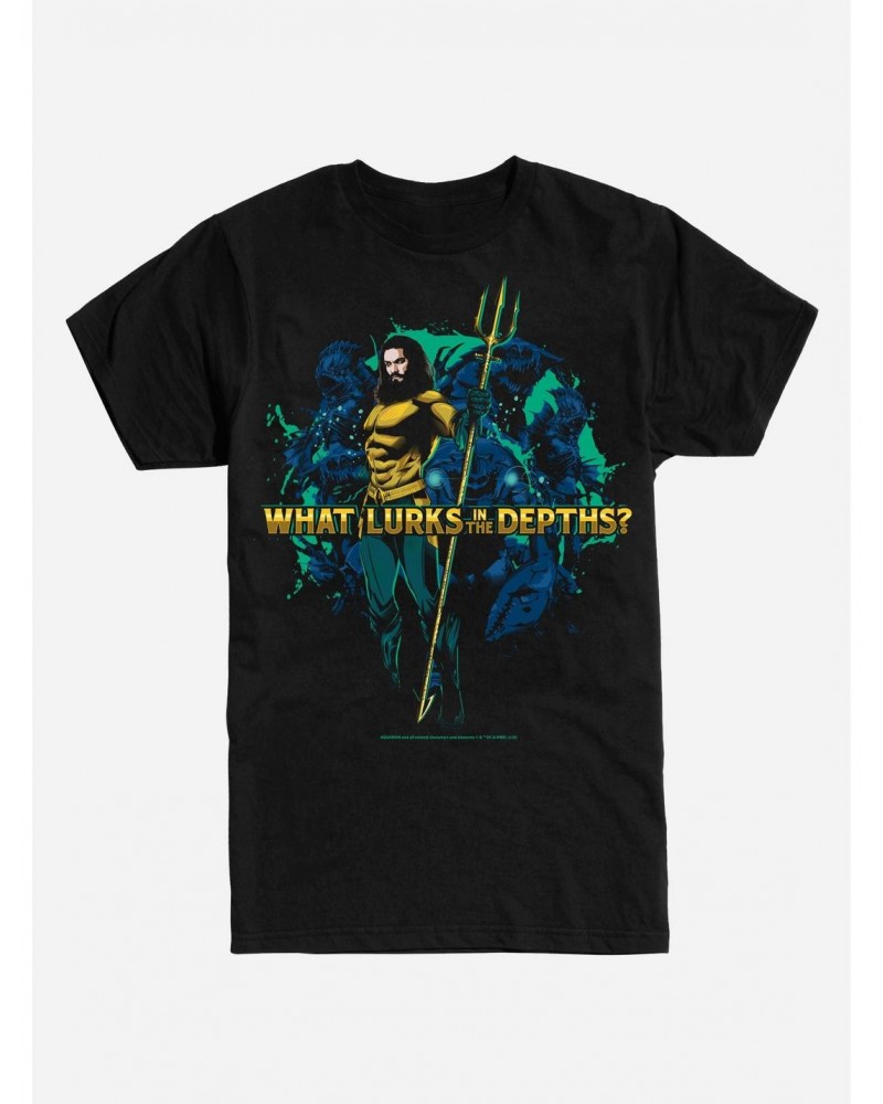 DC Comics Aquaman What Lurks In The Depths T-Shirt $9.37 T-Shirts