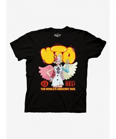 One Piece Film: Red Uta Bubble Font T-Shirt $7.19 T-Shirts