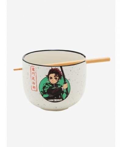 Demon Slayer: Kimetsu No Yaiba Tanjiro Speckled Ramen Bowl With Chopsticks $6.17 Chopsticks