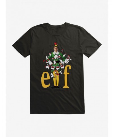 Elf Yellow Logo With Icons T-Shirt $10.04 T-Shirts