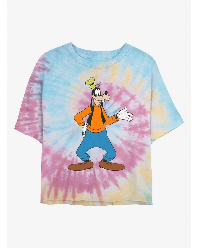 Disney Goofy Classic Goofy Tie Dye Crop Girls T-Shirt $9.25 T-Shirts