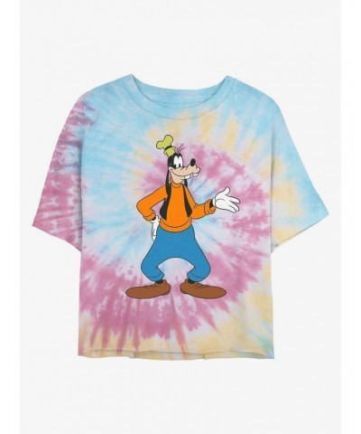 Disney Goofy Classic Goofy Tie Dye Crop Girls T-Shirt $9.25 T-Shirts