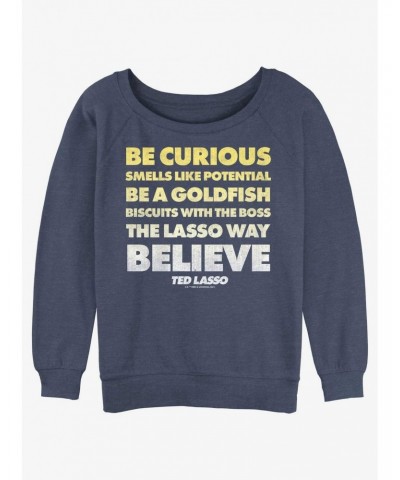 Ted Lasso Be Curious Quote Girls Slouchy Sweatshirt $12.40 Sweatshirts