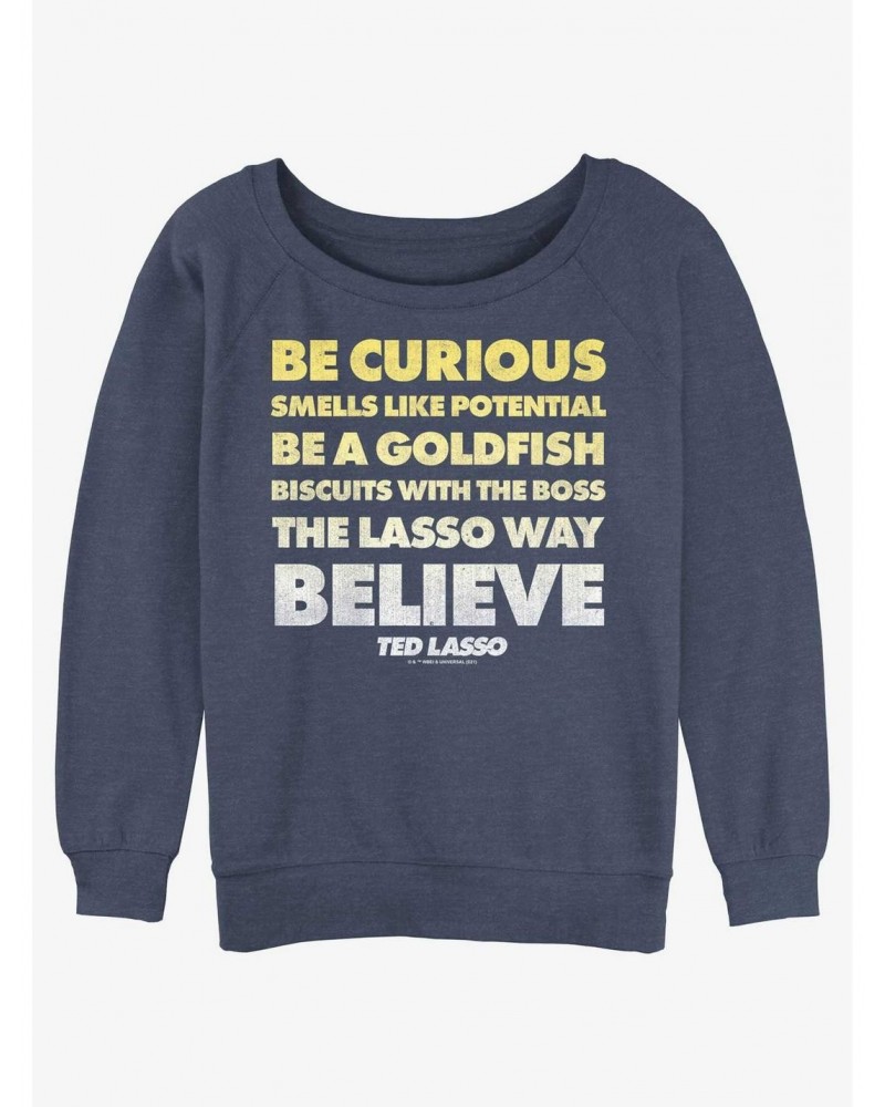 Ted Lasso Be Curious Quote Girls Slouchy Sweatshirt $12.40 Sweatshirts