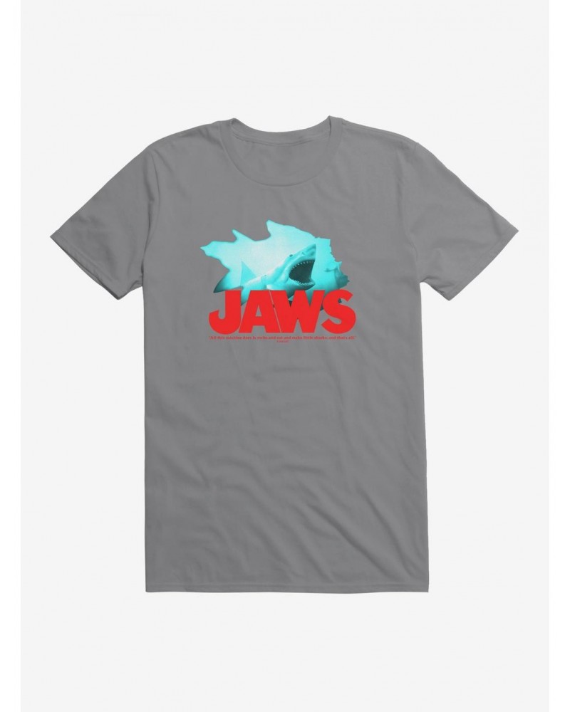 Jaws Swim And Eat Quote T-Shirt $6.69 T-Shirts