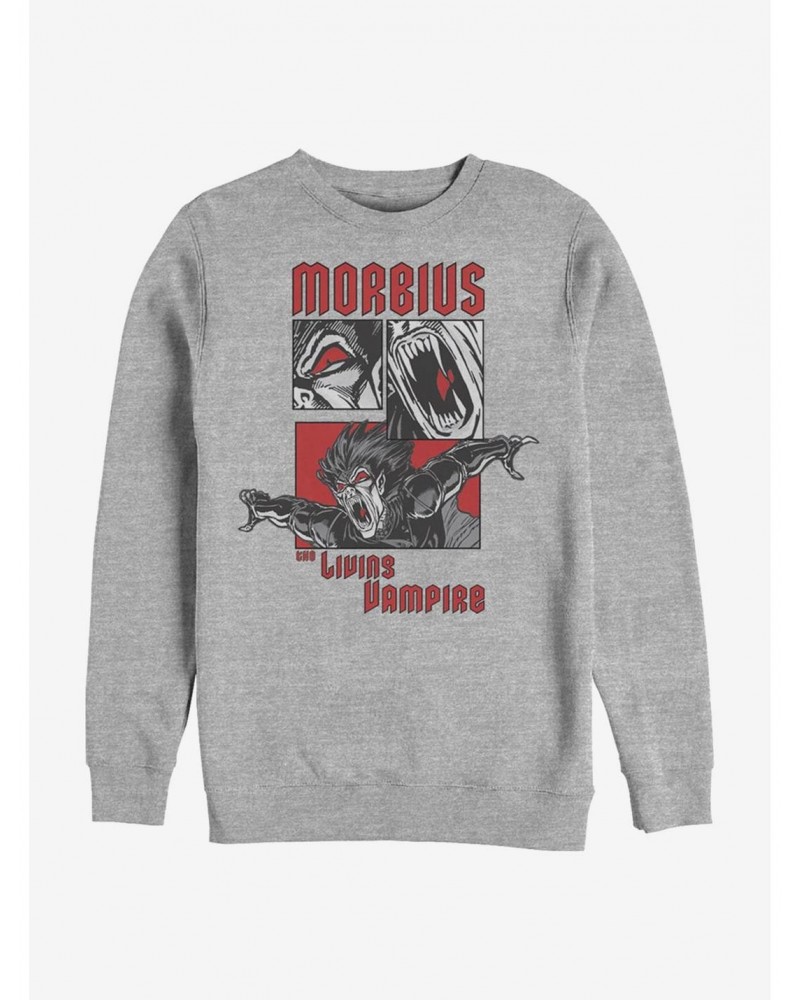 Marvel Morbius Comic Panels Crew Sweatshirt $13.87 Sweatshirts