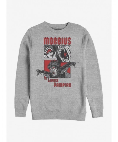 Marvel Morbius Comic Panels Crew Sweatshirt $13.87 Sweatshirts