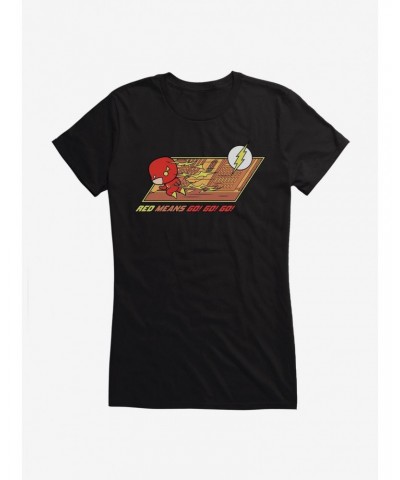 DC Comics Chibi The Flash Red Means Go Girls T-Shirt $8.17 T-Shirts