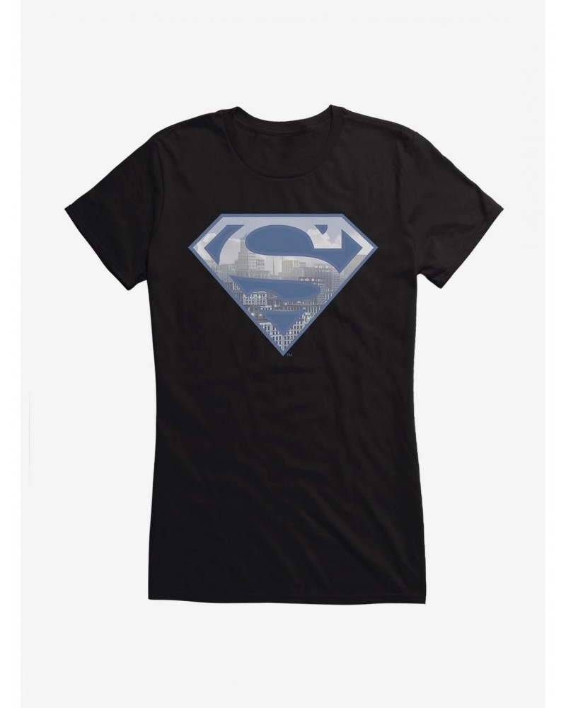 DC Comics Superman Metropolis Logo Silhouette Girls T-Shirt $6.18 T-Shirts