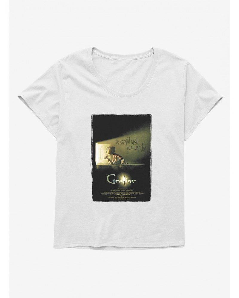 Coraline Be Careful Poster Girls T-Shirt Plus Size $8.97 T-Shirts