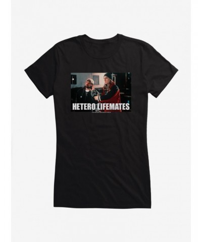 Jay And Silent Bob Hetero Lifemates Girls T-Shirt $6.77 T-Shirts