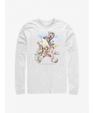 Disney Kingdom Hearts Group In The Clouds Long-Sleeve T-Shirt $7.90 T-Shirts