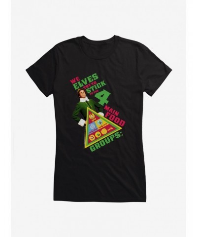 Elf Four Main Food Groups Girls T-Shirt $10.46 T-Shirts