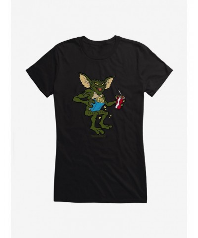 Gremlins Eating Popcorn Girls T-Shirt $8.57 T-Shirts