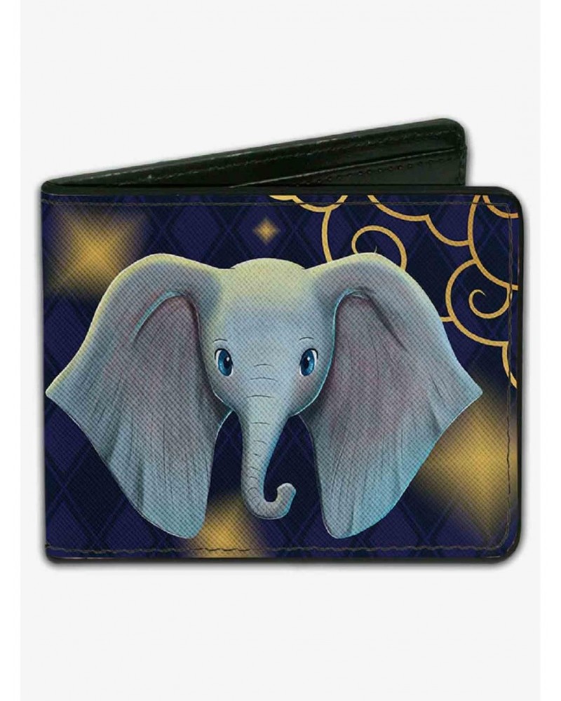 Disney Dumbo Face Dreamland Diamond Checker Bifold Wallet $9.82 Wallets