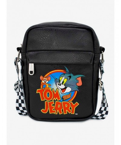 Tom and Jerry Logo Vegan Leather Crossbody Bag $11.52 Bags