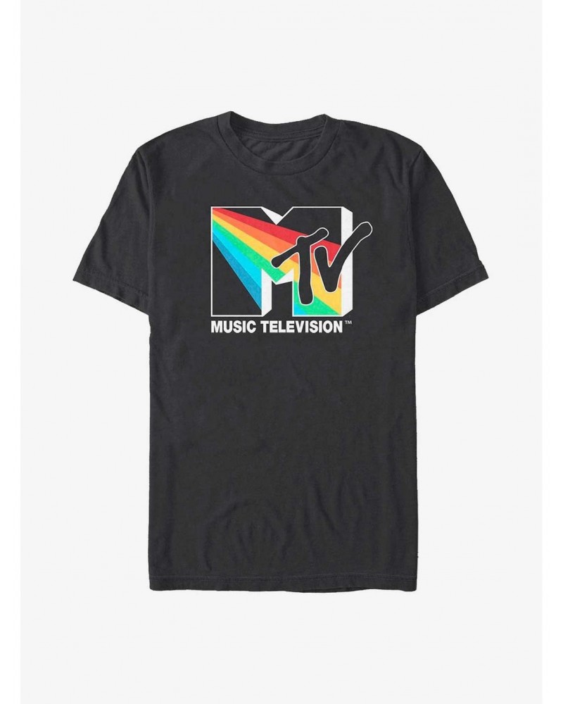 MTV Rainbow Beam Logo T-Shirt $7.46 T-Shirts