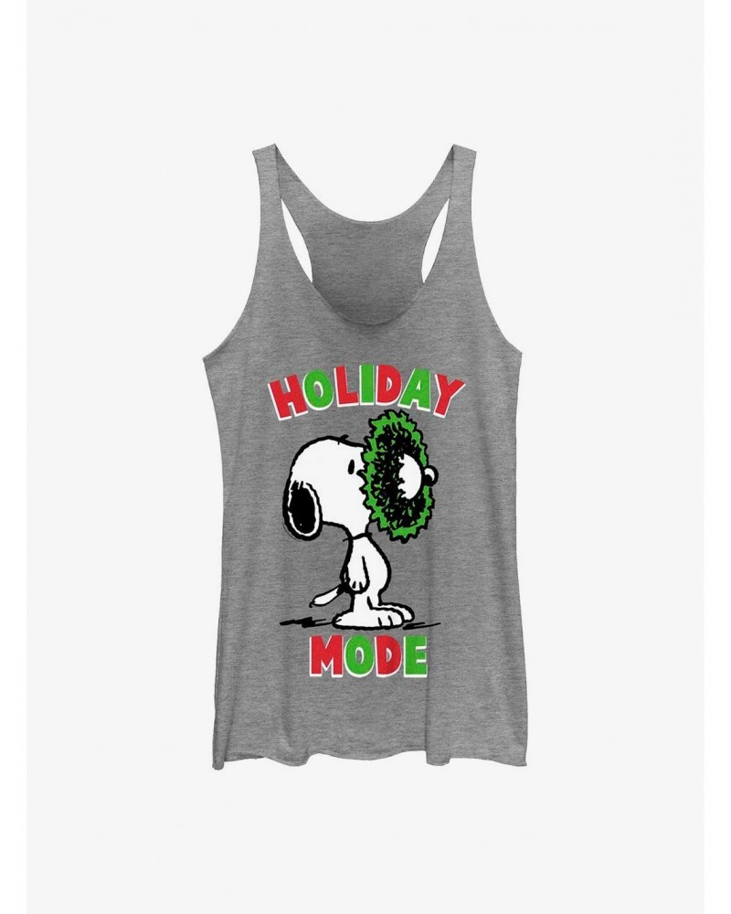 Peanuts Holiday Mode Snoopy Wreath Girls Tank $6.71 Tanks