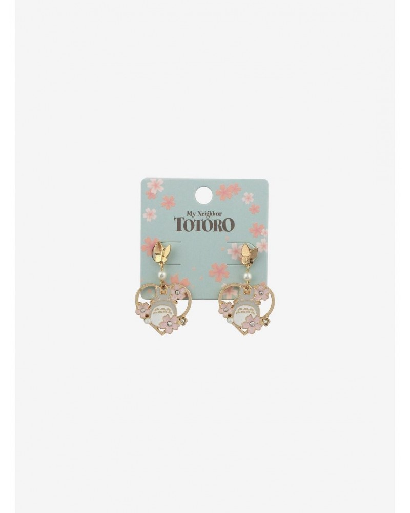 Studio Ghibli My Neighbor Totoro Sakura Heart Drop Earrings $5.36 Earrings