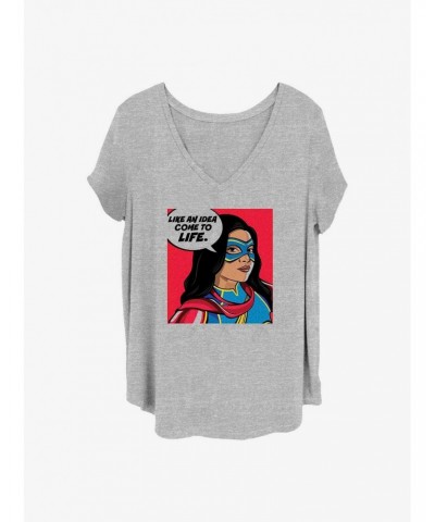 Marvel Ms. Marvel Idea Come To Life Girls Plus T-Shirt $11.33 T-Shirts