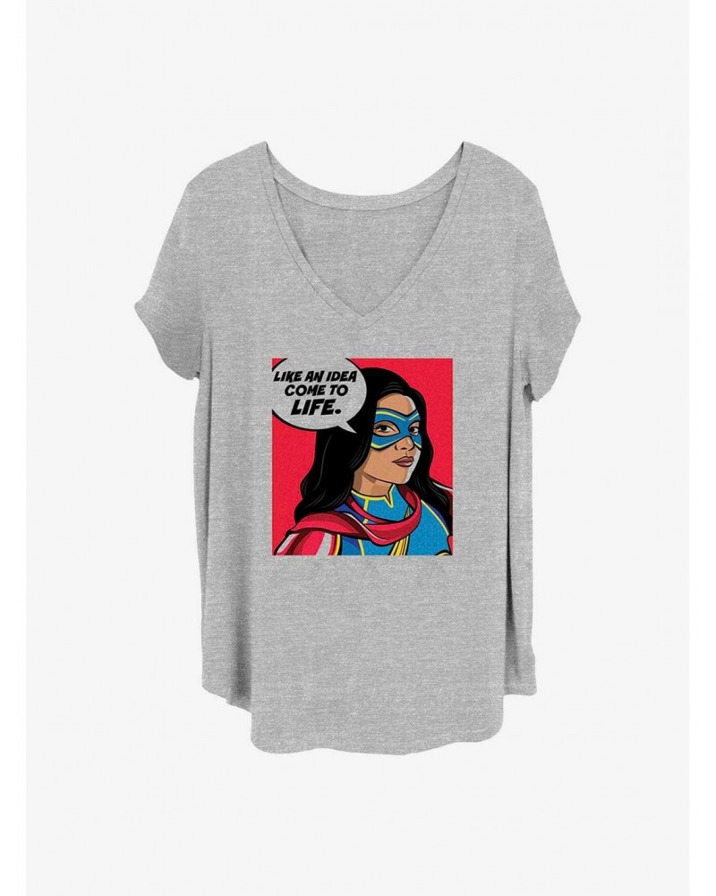 Marvel Ms. Marvel Idea Come To Life Girls Plus T-Shirt $11.33 T-Shirts