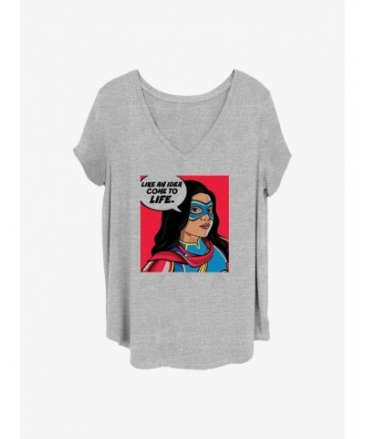 Marvel Ms. Marvel Idea Come To Life Girls Plus T-Shirt $11.33 T-Shirts