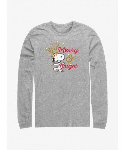 Peanuts Reindeer Snoopy Merry & Bright Long-Sleeve T-Shirt $8.06 T-Shirts