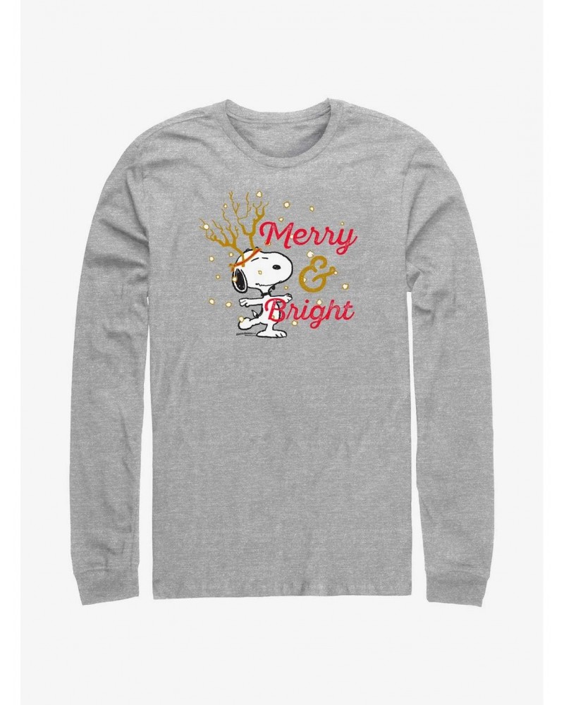 Peanuts Reindeer Snoopy Merry & Bright Long-Sleeve T-Shirt $8.06 T-Shirts