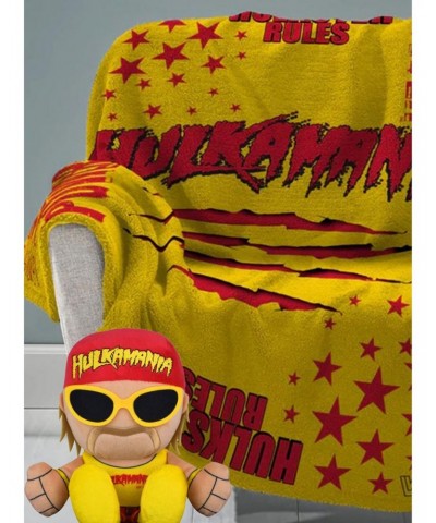 WWE Hulk Hogan Sleep Squad Throw Blanket & Kuricha Sitting Plush Bundle $30.76 Plush Bundles