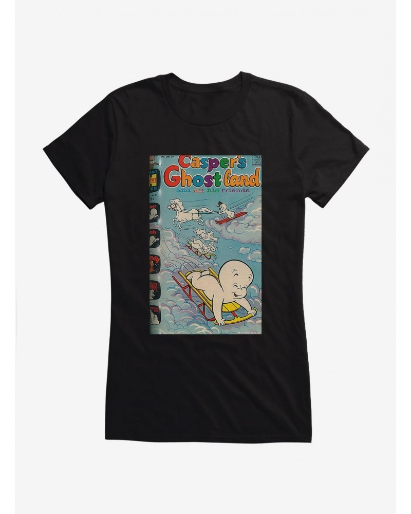 Casper The Friendly Ghost Ghostland And Friends Cloud Sled Girls T-Shirt $9.71 T-Shirts