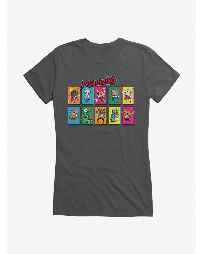 Aggretsuko Character Panels Girls T-Shirt $7.97 T-Shirts