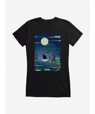 Godzilla Full Moon Girls T-Shirt $6.37 T-Shirts