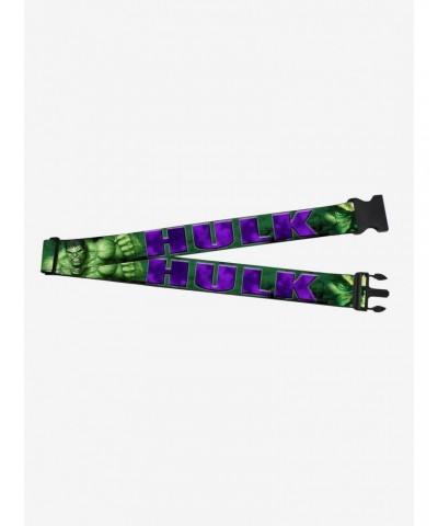 Marvel Hulk Face Close Up Action Pose Greens Purples Luggage Strap $7.11 Luggage Strap